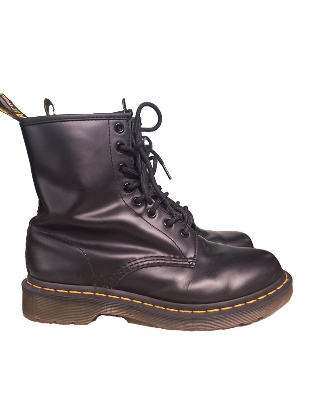 Dr. Martens 1460 Smooth Leather Boot Combat Size 8 Black Good